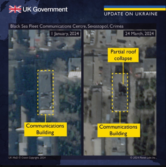 
Британська розвідка показала наслідки останніх ударів по Севастополю 