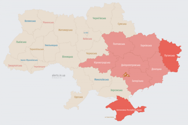 У низці областей України оголошували повітряну тривогу