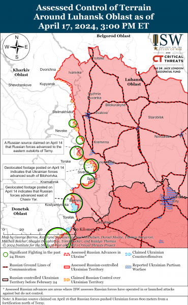 
ЗСУ відбили кілька спроб наступу росіян біля Сіверська: карти ISW 