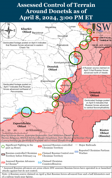 
ISW фіксує просування росіян на кількох напрямках фронту: карти боїв 