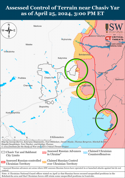 
Західніше Авдіївки окупанти можуть змусити ЗСУ відійти з тактичних позицій: карти ISW 