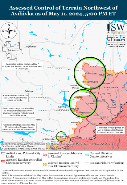 
Окупанти просунулися на більшості східних і південних напрямків: карти ISW 