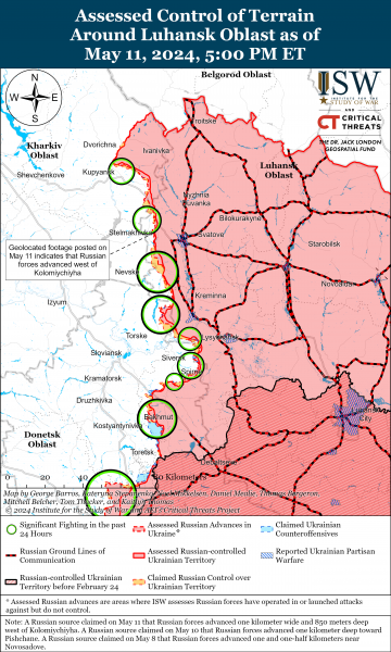 
Окупанти просунулися на більшості східних і південних напрямків: карти ISW 