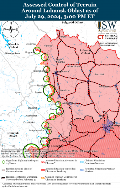 
Росіяни досягли успіхів у районі Авдіївки, захопили завод у Вовчанську: карти ISW 