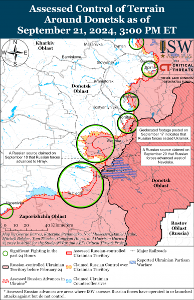 
ЗСУ відбивають механізовані штурми, а ворог тисне у чотирьох областях: карти ISW 