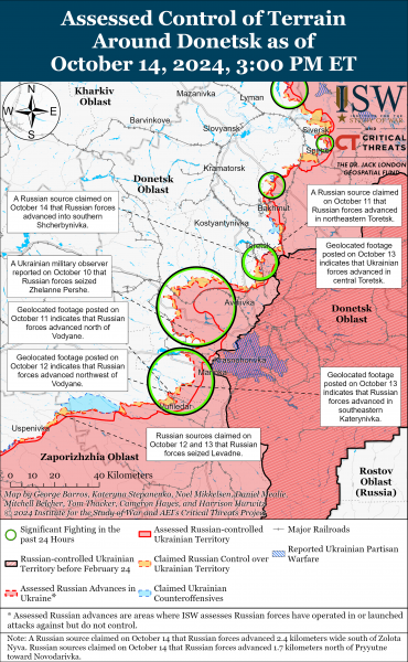 
ЗСУ повернули позиції в Торецьку, війська РФ просунулися в районі Водяного: карти ISW 