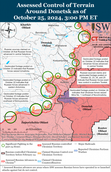 
ЗСУ відновили позиції в Торецьку та біля Часового Яру: карти ISW 