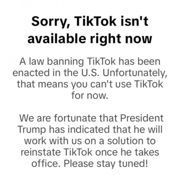 TikTok припинив роботу в США до початку дії заборони