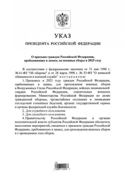 
Путін викликає на збори резервістів: що це означає
