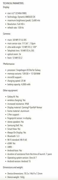 Смартфони Galaxy S25 фактично представили: відомі всі характеристики та дизайн