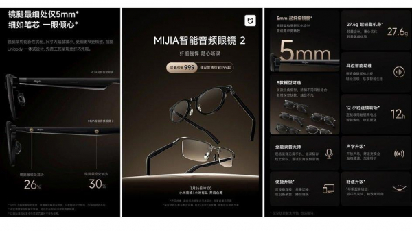 Xiaomi випустила "розумні" аудіоокуляри – вони замінюють навушники та гарнітуру (фото)